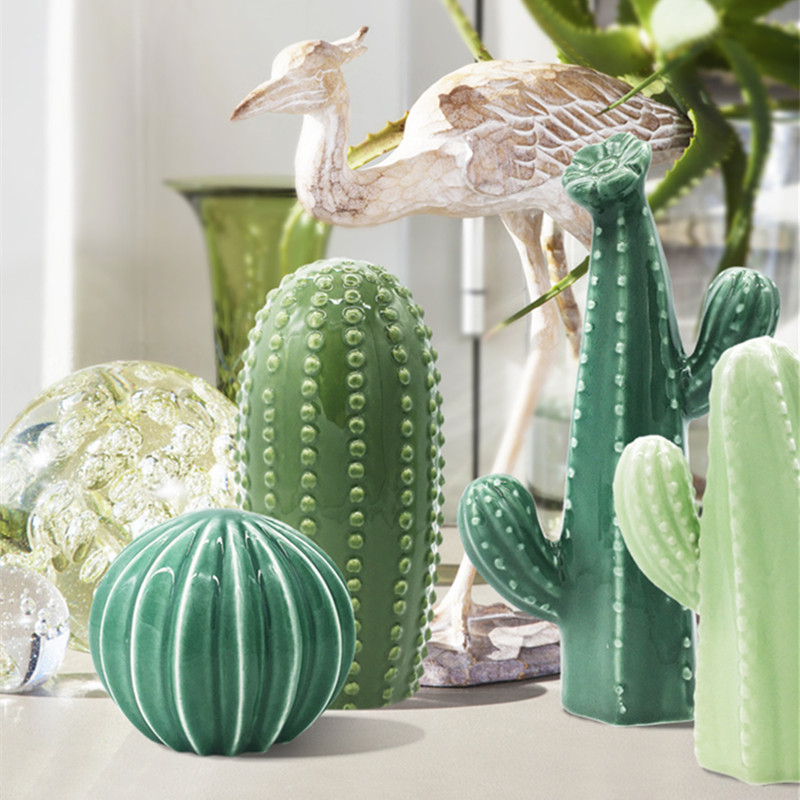 Cactus decorativo in ceramica siciliana turchese - Mobilia Store Home &  Favours